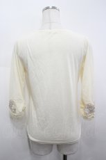 画像2: axes femme / ドットシフォンレースカットソー  キナリ I-26-05-04-033-AX-TO-SA-ZI (2)