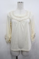 画像1: axes femme / ドットシフォンレースカットソー  キナリ I-26-05-04-034-AX-TO-SA-ZI (1)