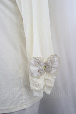 画像4: axes femme / ドットシフォンレースカットソー  キナリ I-26-05-04-034-AX-TO-SA-ZI (4)