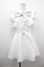 画像1: evelyn / バイカラーリボンロンパース  白 I-26-05-04-083-LO-OP-TE-ZI (1)