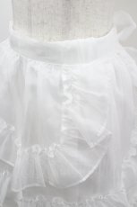 画像2: Pain(lilLilly) / 2wayエプロン付きフリルロングスカート F 白 I-26-05-04-093-LO-SK-TE-ZI (2)