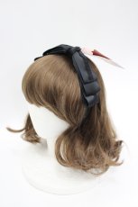 画像1: m petit by misako / AM*NIリボンカチューシャ  中黒 I-26-05-04-136-LO-AC-TE-ZI (1)