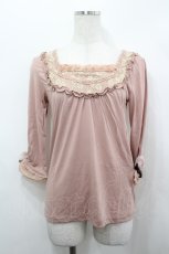 画像1: axes femme / 袖口モチーフ付インナープルオーバー M アワピンク I-26-05-04-027-AX-TO-SA-ZI (1)