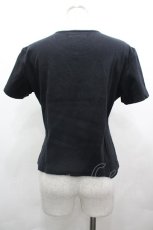 画像2: KANEKO ISAO / 半袖リボン付きリブトップス  ブラック I-26-05-06-050-EL-TO-SA-ZI (2)