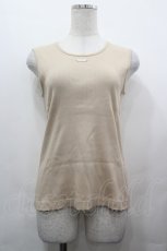 画像1: INGEBORG / ロゴプレート付きリブタンクトップ M ベージュ I-26-05-06-053-LO-TO-SA-ZI (1)
