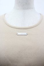 画像3: INGEBORG / ロゴプレート付きリブタンクトップ M ベージュ I-26-05-06-053-LO-TO-SA-ZI (3)
