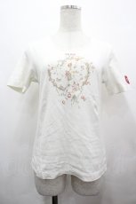 画像1: PINK HOUSE / ハートリースpt半袖Tシャツ M ホワイト I-26-05-06-057-LO-TS-SA-ZI (1)