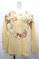 画像1: PINK HOUSE / イチゴリース柄切替長袖Tシャツ L イエロー I-26-05-06-058-LO-TS-SA-ZI (1)