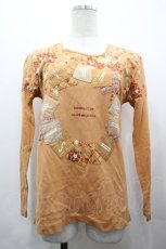 画像1: PINK HOUSE / イチゴリース柄切替長袖Tシャツ M オレンジ I-26-05-06-059-LO-TS-SA-ZI (1)
