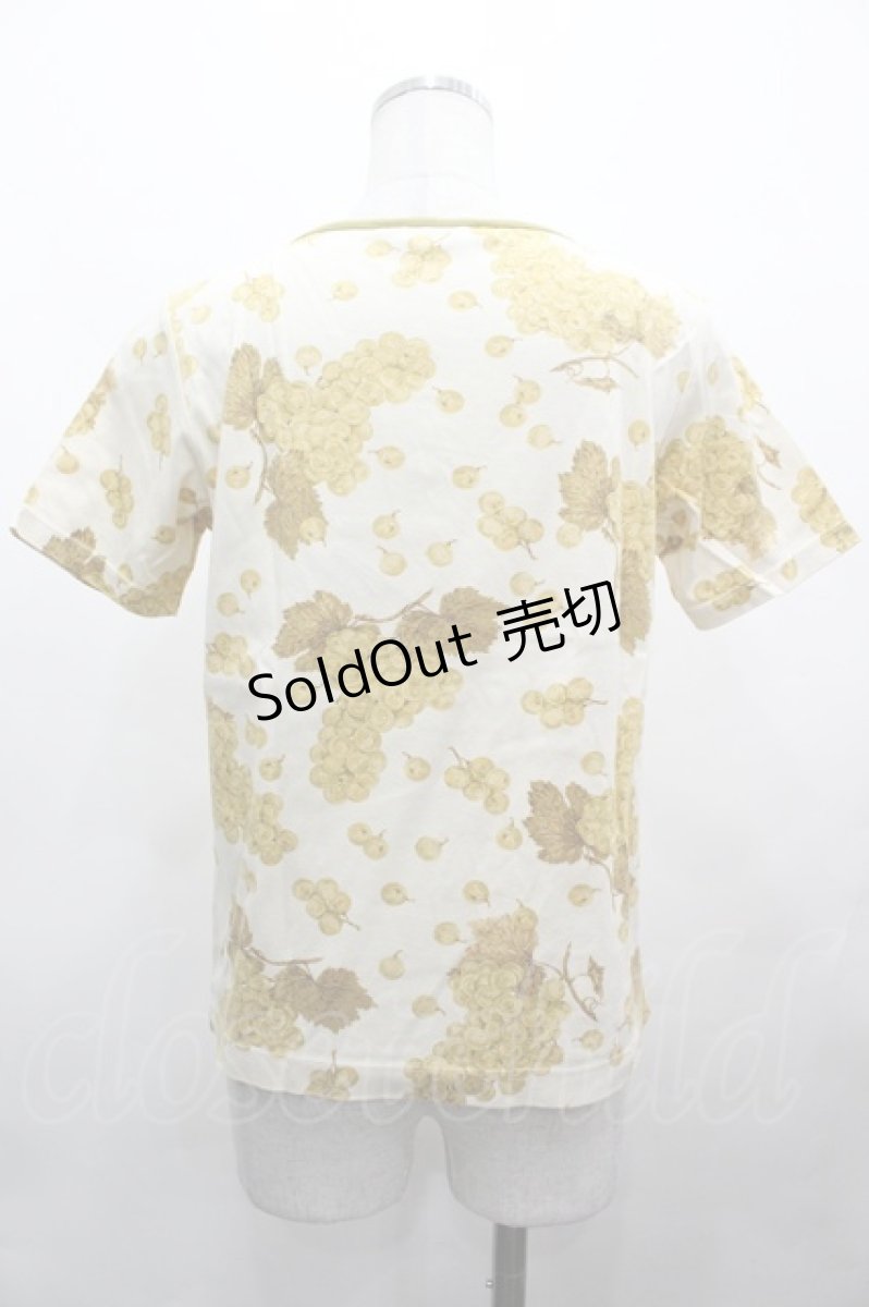 画像2: PINK HOUSE / 葡萄柄Tシャツ M アイボリー I-26-05-06-060-LO-TS-SA-ZY (2)