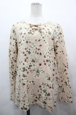 画像1: PINK HOUSE / 苺柄2つリボン長袖Tシャツ L ピンク I-26-05-06-061-LO-TS-SA-ZI (1)
