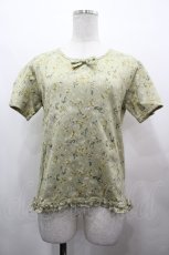 画像1: WONDERFUL WORLD / クローバー柄半袖フリルTシャツ M グリーン I-26-05-06-062-LO-TS-SA-ZI (1)