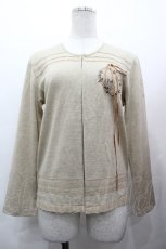 画像1: PINK HOUSE / ハートリース刺繍カーディガン M グレージュ I-26-05-06-070-LO-TO-SA-ZI (1)
