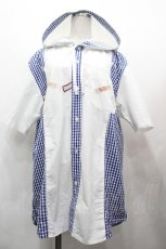 画像1: Karl Helmut / チェック使いフードブラウス  青Ｘ白チェック I-26-05-06-075-EL-BL-SA-ZI (1)
