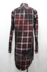 画像2: CIVARIZE / Dusk加工ジップロング長袖チェック 46 赤Ｘ黒チェック I-26-05-06-076-PU-BL-SA-ZI (2)