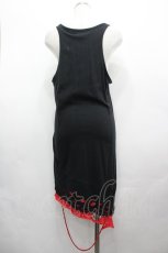 画像2: CIVARIZE / 裾クラッシュデザインロングタンク 46 黒Ｘ赤 I-26-05-06-077-PU-TO-SA-ZI (2)