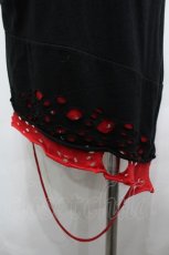 画像3: CIVARIZE / 裾クラッシュデザインロングタンク 46 黒Ｘ赤 I-26-05-06-077-PU-TO-SA-ZI (3)