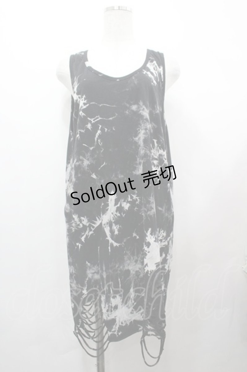 画像1: ililil / クラッシュ加工タンク  黒Ｘ白 I-26-05-06-079-PU-TO-SA-ZI (1)