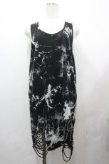 画像1: ililil / クラッシュ加工タンク  黒Ｘ白 I-26-05-06-079-PU-TO-SA-ZI (1)