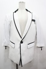 画像1: CIVARIZE / ラインストーンSSテーラードジャケット 46 白Ｘ黒 I-26-05-06-084-PU-JA-SA-ZI (1)