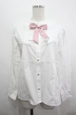 画像1: Chalmiere / 立ち襟コットンブラウス M 白 I-26-05-06-009-AX-BL-SA-ZI (1)