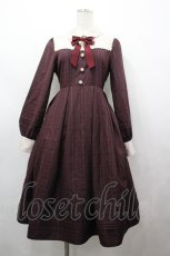 画像1: Amavel / Tarte Fillingクラシカルチェックワンピース  ボルドー I-26-05-06-091-CA-OP-SA-ZI (1)