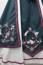 画像3: Amavel / チャイナ風ねこ刺繍ジャンスカ  グリーンＸ白 I-26-05-06-092-CA-OP-SA-ZI (3)