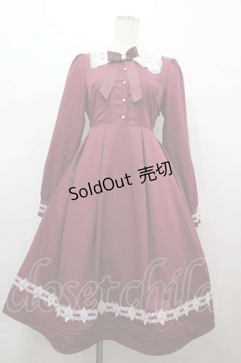 画像1: Amavel / Sugar Laceワンピース  ボルドーＸ白 I-26-05-06-095-CA-OP-SA-ZI (1)
