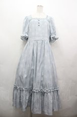 画像1: m petit by misako / NINA'S 花柄スクエアネックワンピース 3L サックス I-26-05-06-099-LO-OP-SA-ZI (1)