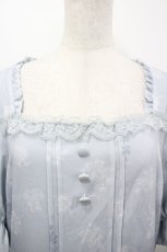 画像3: m petit by misako / NINA'S 花柄スクエアネックワンピース 3L サックス I-26-05-06-099-LO-OP-SA-ZI (3)