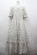 画像1: m petit by misako / NINA'S 花柄スクエアネックワンピース 3L ベージュ I-26-05-06-100-LO-OP-SA-ZI (1)