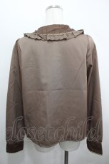 画像2: Chalmiere / チョコレート柄衿ブラウス M モカ I-26-05-06-012-AX-BL-SA-ZI (2)