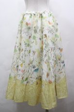 画像2: Franche Lippee / ボタニカルプリントスカート 3L イエロー I-26-05-06-121-LO-SK-SA-ZI (2)