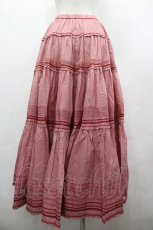 画像2: PINK HOUSE / 裾リボンギンガムチェックスカート  赤 I-26-05-06-123-LO-BL-TE-ZI (2)