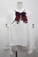 画像1: Amavel / 千代紙あそびの折鶴ブラウス  白Ｘボルドー I-26-05-06-002-CA-BL-SA-ZI (1)