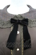 画像3: Chalmiere / チョコレート柄衿ブラウス M 茶 I-26-05-06-013-AX-BL-SA-ZI (3)