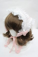 画像1: LOLITA / 五月アイコラボ/チェックリボンバブーシュカ   I-26-05-06-147-LO-ZA-SA-ZI (1)