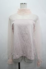 画像1: PINK HOUSE / ダイヤチュール使いハイネックカットソー 4(L) ピンク I-26-05-06-029-LO-TO-SA-ZI (1)