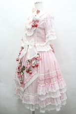 画像4: Cipress / 蔓デザイン半袖ワンピースセット  ピンクｘ白 I-26-05-08-034-LO-OP-SA-ZI (4)