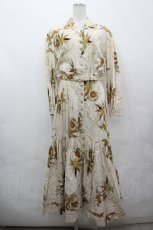 画像1: INGEBORG / ひまわり&とうもろこしプリントワンピース  アイボリーＸブラウンＸグリーン I-26-05-08-058-LO-OP-SA-ZI (1)