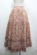 画像2: PINK HOUSE / 薔薇格子プリントスカート  ピンク I-26-05-08-067-LO-SK-SA-ZI (2)