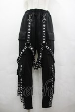 画像1: REFLEM / ハーネスカーゴパンツ  黒Ｘ白 I-26-05-08-075-PU-PA-SA-ZI (1)