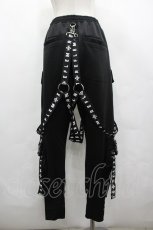 画像2: REFLEM / ハーネスカーゴパンツ  黒Ｘ白 I-26-05-08-075-PU-PA-SA-ZI (2)