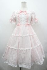 画像1: BABY,THE STARS SHINE BRIGHT / デザートワンピース  ピンクＸ白 I-26-05-08-082-BA-OP-SA-ZI (1)
