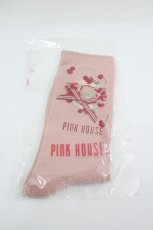 画像1: PINK HOUSE / さくらんぼの日曜日モチーフソックス  ピンク I-26-05-08-140-LO-ZA-SA-ZI (1)