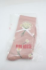 画像1: PINK HOUSE / マーガレットブーケ柄ソックス  ピンク I-26-05-08-141-LO-ZA-SA-ZI (1)
