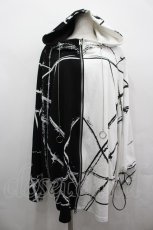 画像1: CIVARIZE / バイカラーポンチョパーカー  白Ｘ黒 I-26-05-08-024-PU-TO-SA-ZI (1)