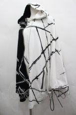 画像2: CIVARIZE / バイカラーポンチョパーカー  白Ｘ黒 I-26-05-08-024-PU-TO-SA-ZI (2)