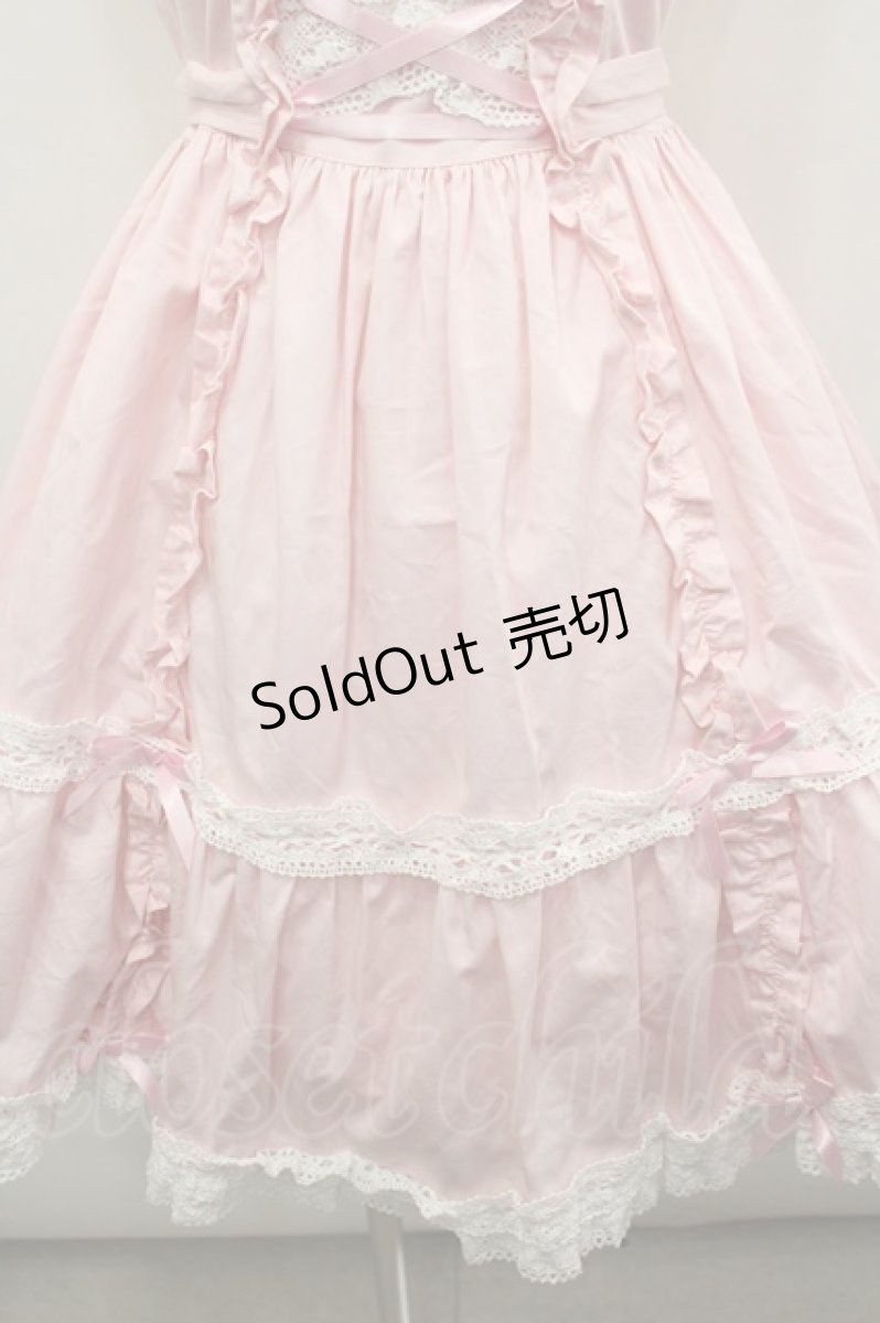 画像3: Angelic Pretty / 編み上げフリルジャンパースカート  ピンクｘ白 I-26-05-08-027-AP-OP-SA-ZI (3)