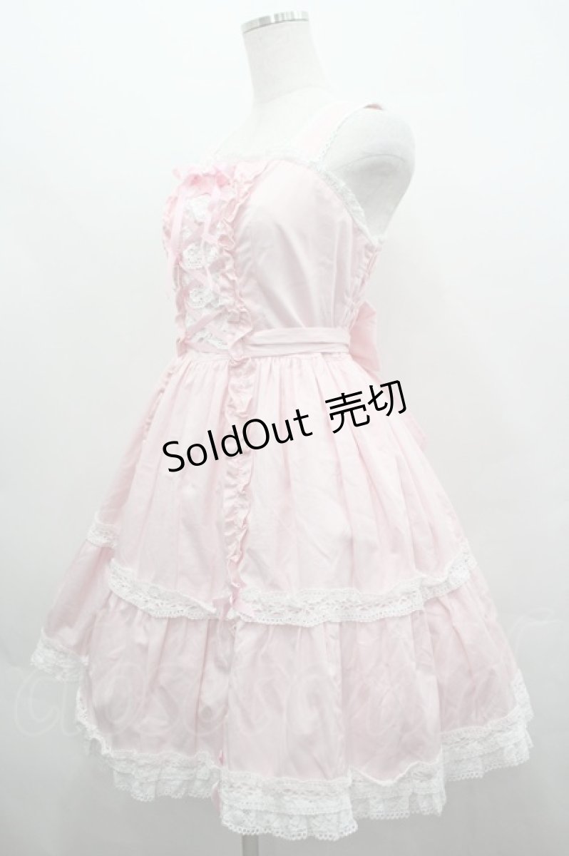 画像4: Angelic Pretty / 編み上げフリルジャンパースカート  ピンクｘ白 I-26-05-08-027-AP-OP-SA-ZI (4)